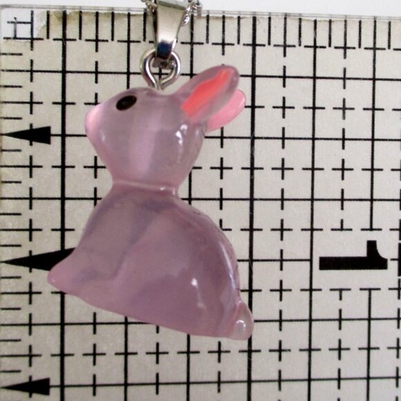 New Bunny Rabbit Pendant Necklace on 18 inch Stainless Chain Animal Jewelry Gift - Picture 5 of 5